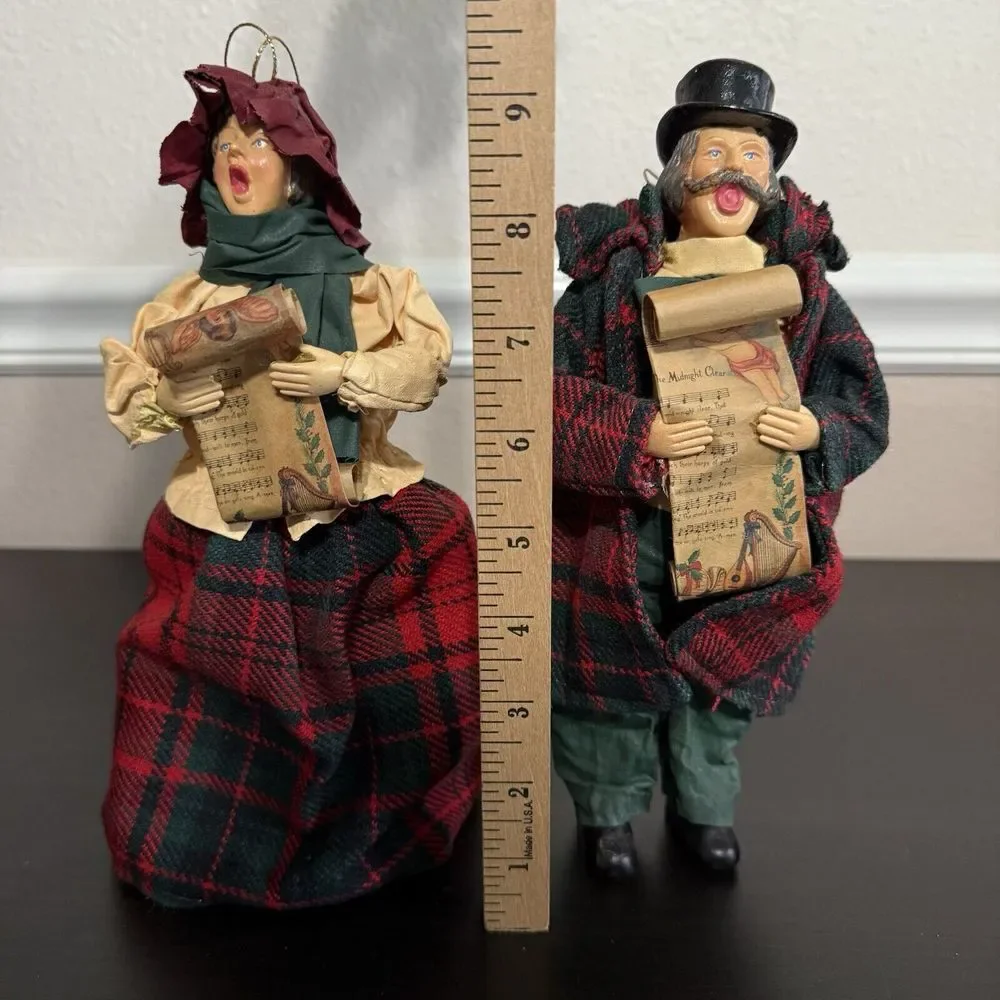 Vintage‎ SANTA'S WORLD Kurt Adler CAROLER FAMILY Paper Mache Dolls Christmas